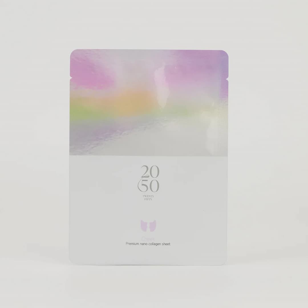 Pastel-coloured packaging for 2050 cheek film