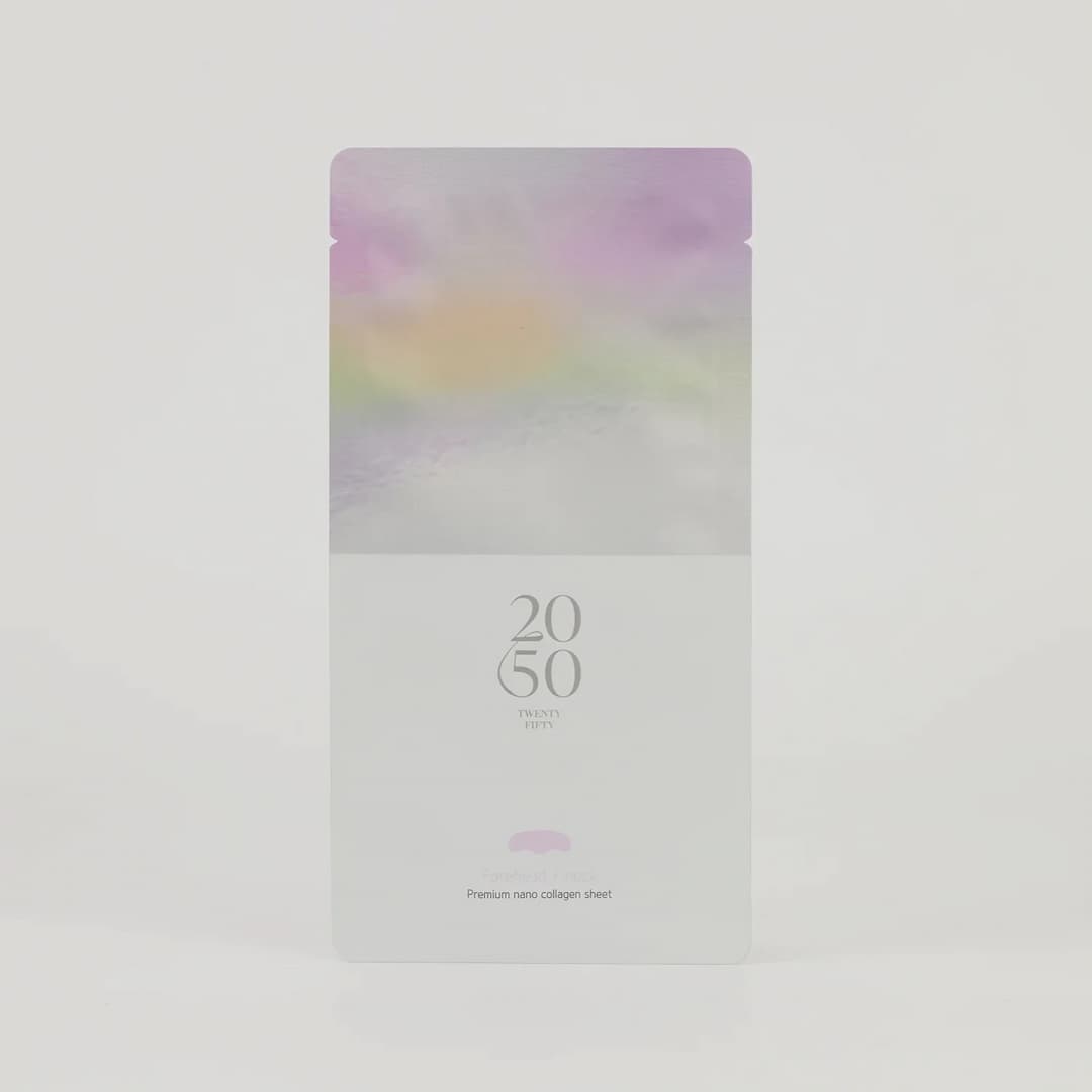 Pastel-coloured packaging for 2050 forehead and neck film