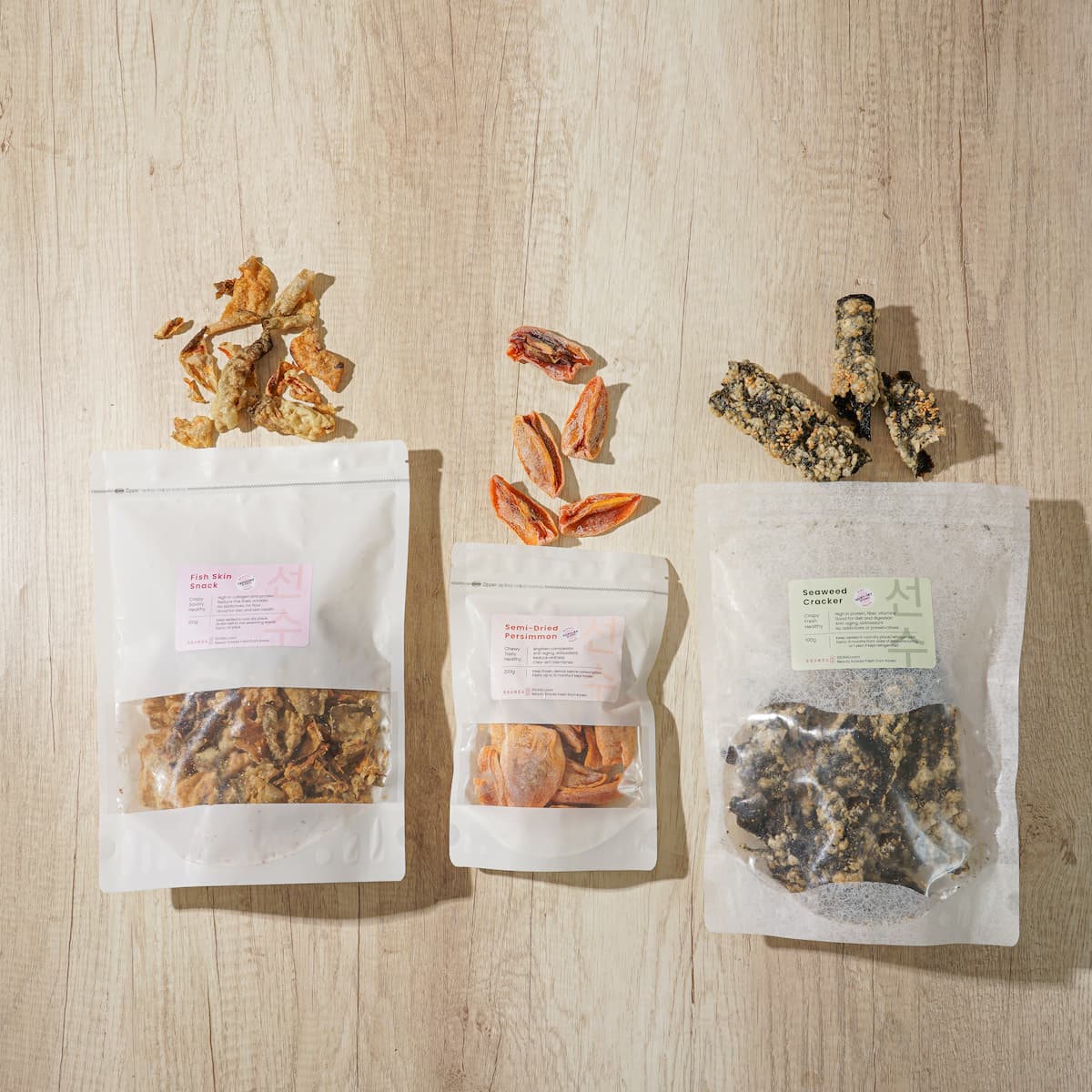 Snack Bundle: Persimmons + Fish Skin + Seaweed Cracker [40% OFF]